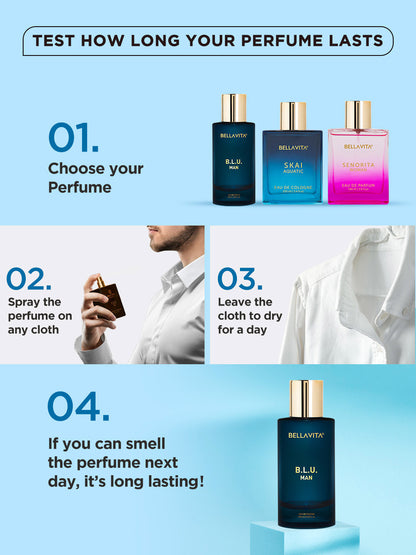 Bellavita B.L.U. Man Long Lasting Perfume (100ml)