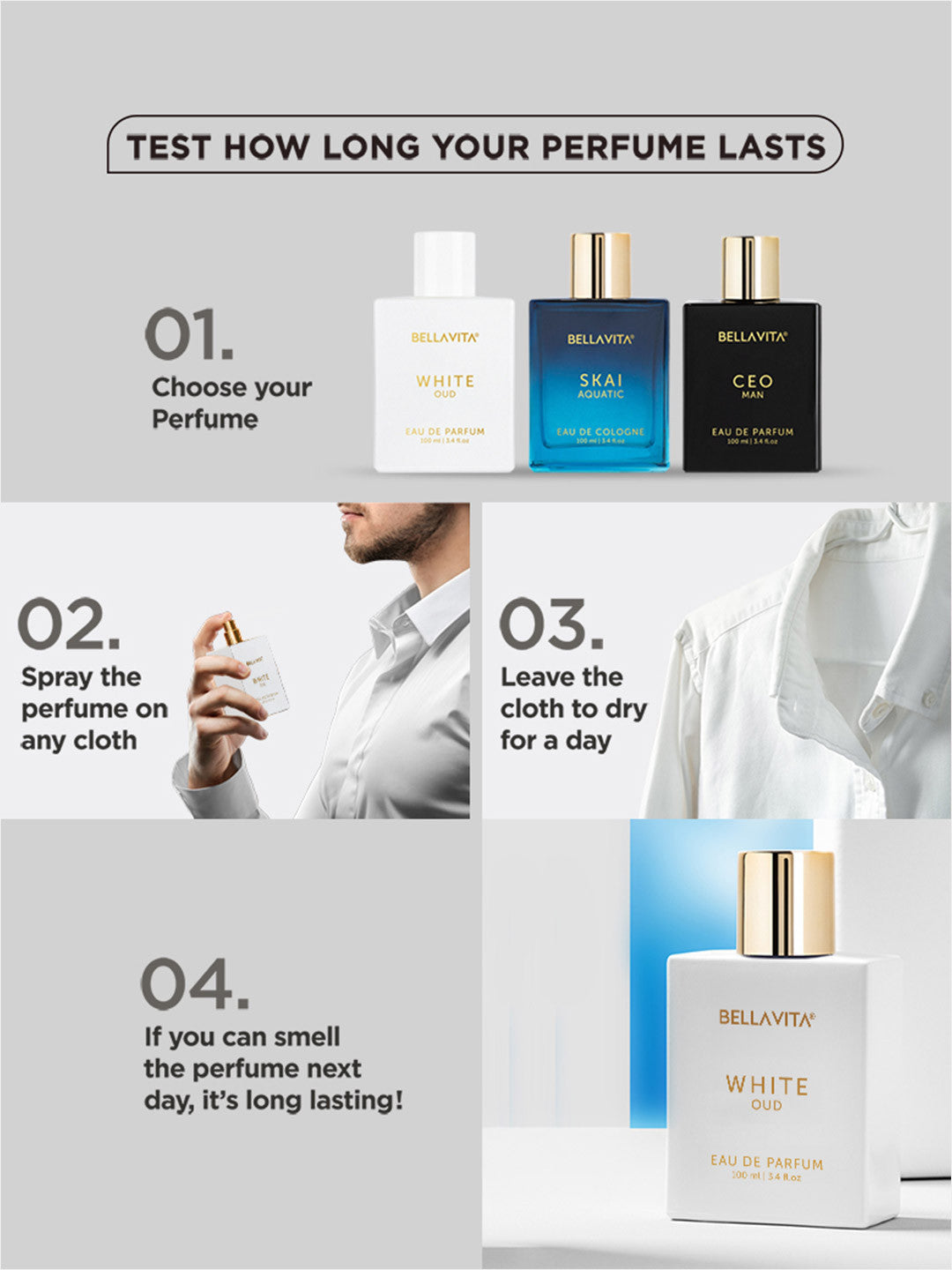 Bellavita White Oud Long Lasting Perfume (100ml)