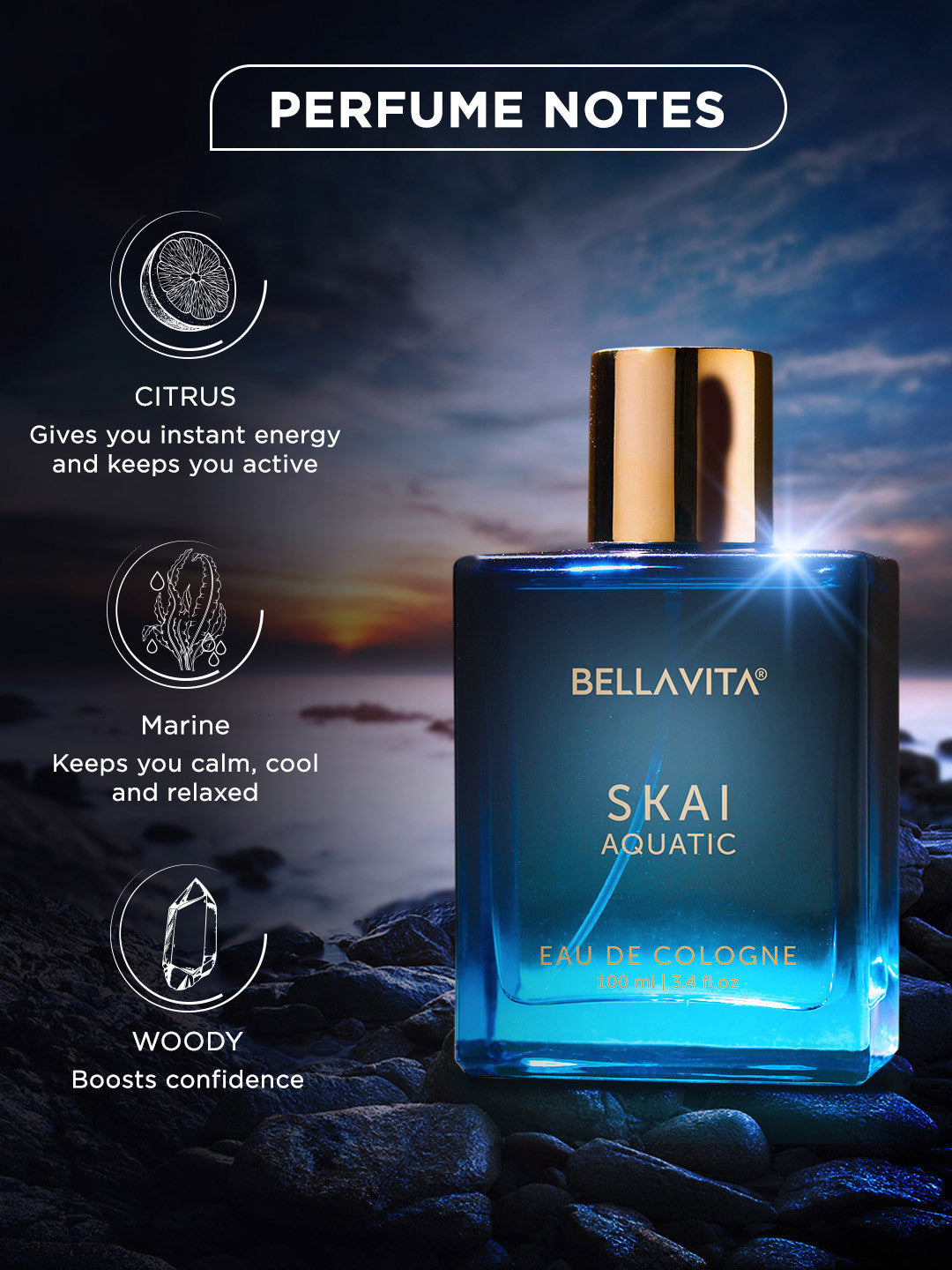 Bellavita Skai Aquatic Cologne (100ml)