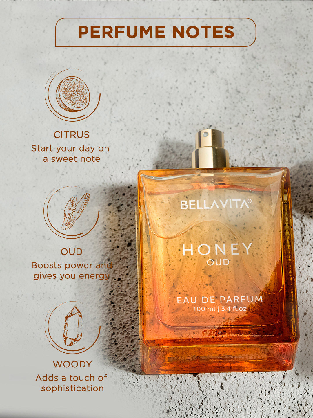 Bellavita Honey Oud Long Lasting Perfume (100ml)