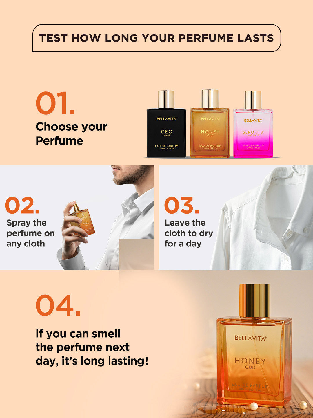 Bellavita Honey Oud Long Lasting Perfume (100ml)