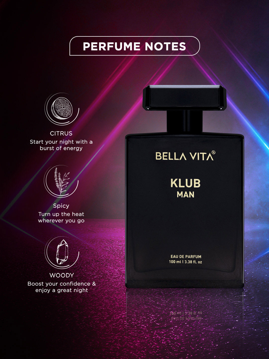 Bellavita Klub Man Long Lasting Perfume (100ml)