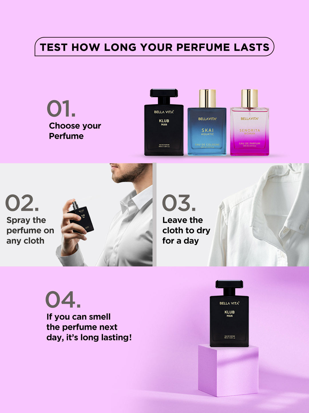 Bellavita Klub Man Long Lasting Perfume (100ml)