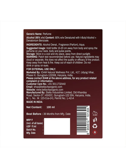 Bellavita Elixir No.1 Long Lasting Perfume (100ml)
