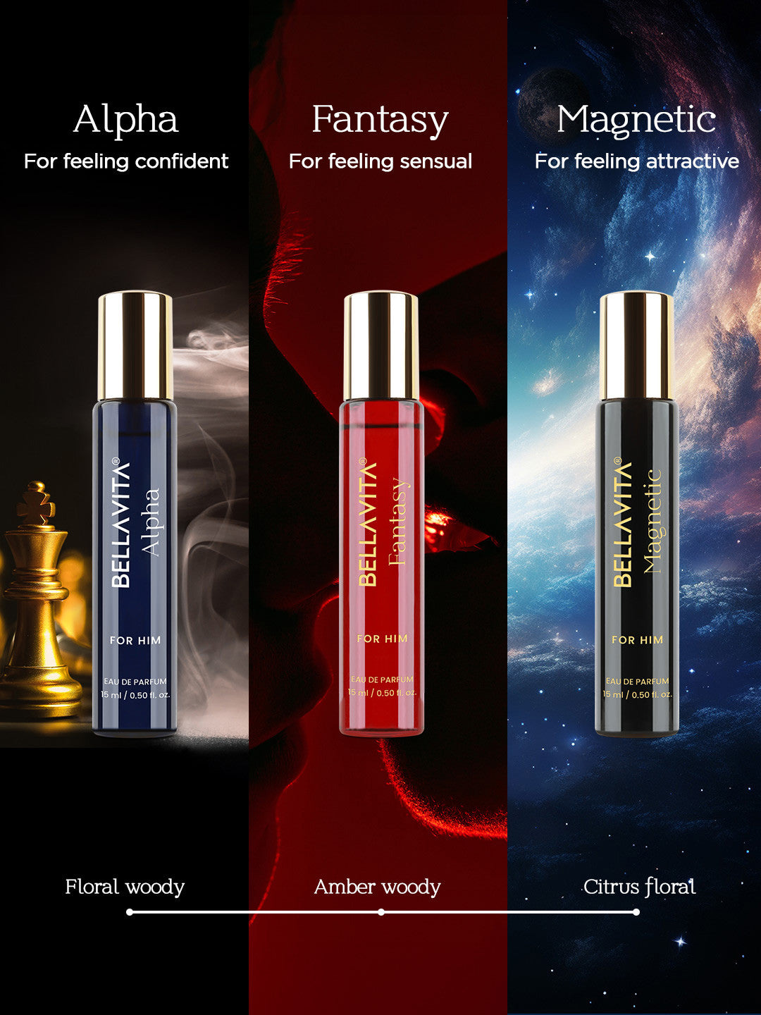 Bellavita Mood Collection Gift Set For Him (3 x 15ml)