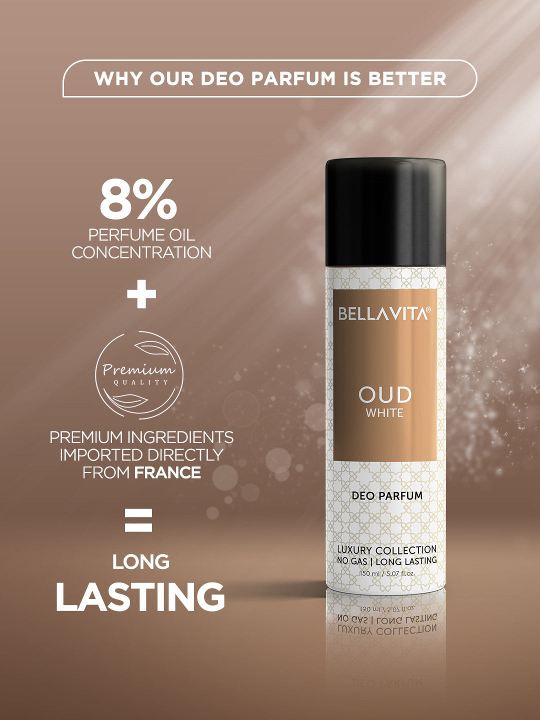 Bellavita Oud White Deo Parfum (150ml)