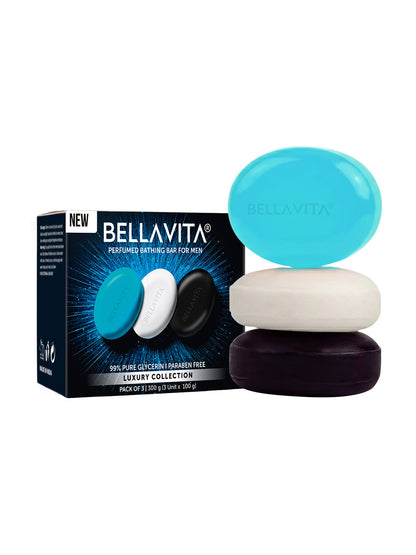 Bellavita Perfumed Bathing Bar For Men Bathing Bar (Pack of 3)