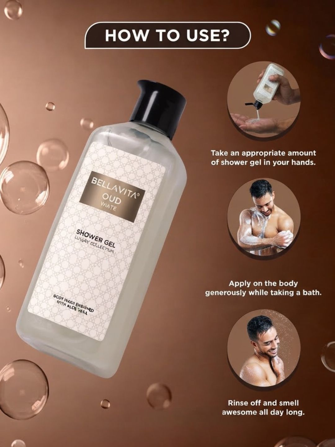 Bellavita Oud White Shower Gel (250ml)