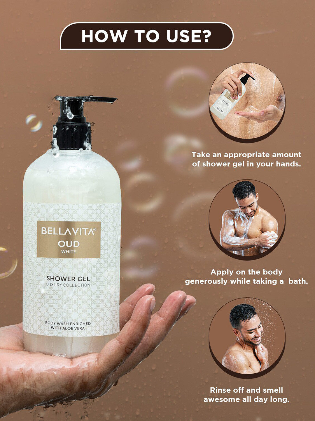 Bellavita Oud White Shower Gel (500ml)