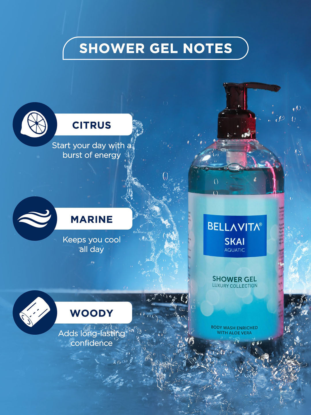 Bellavita Skai Aquatic Shower Gel (500ml)