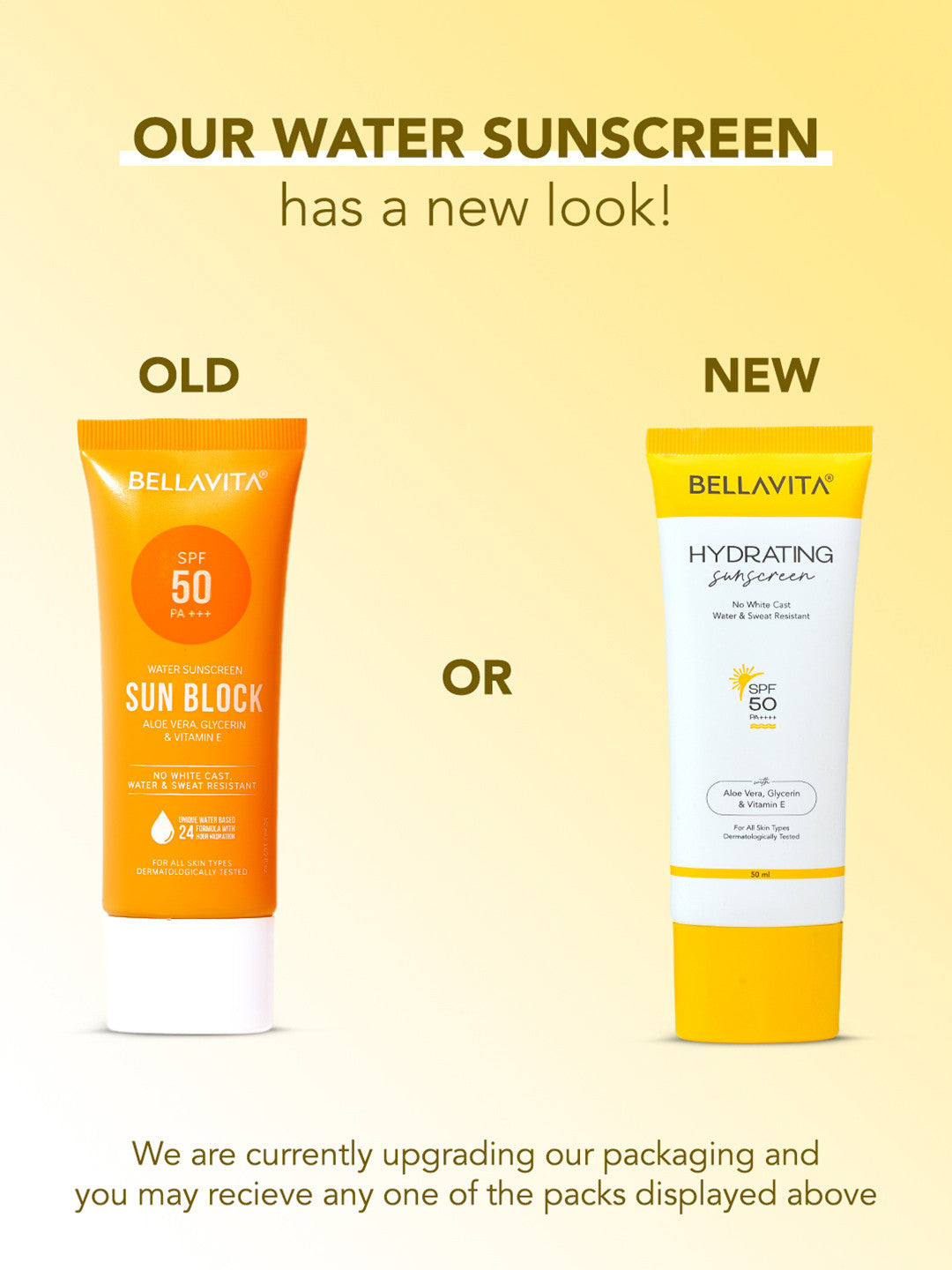 Bellavita Sun Block Water Based Sunscreen SPF 50 PA+++ (50ml)