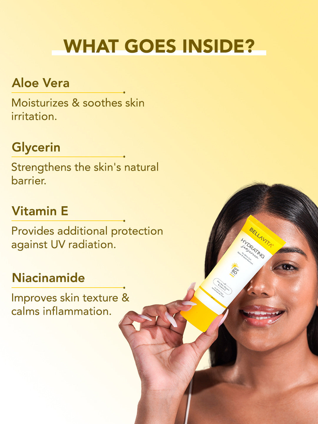 Bellavita Sun Block Water Based Sunscreen SPF 50 PA+++ (50ml)