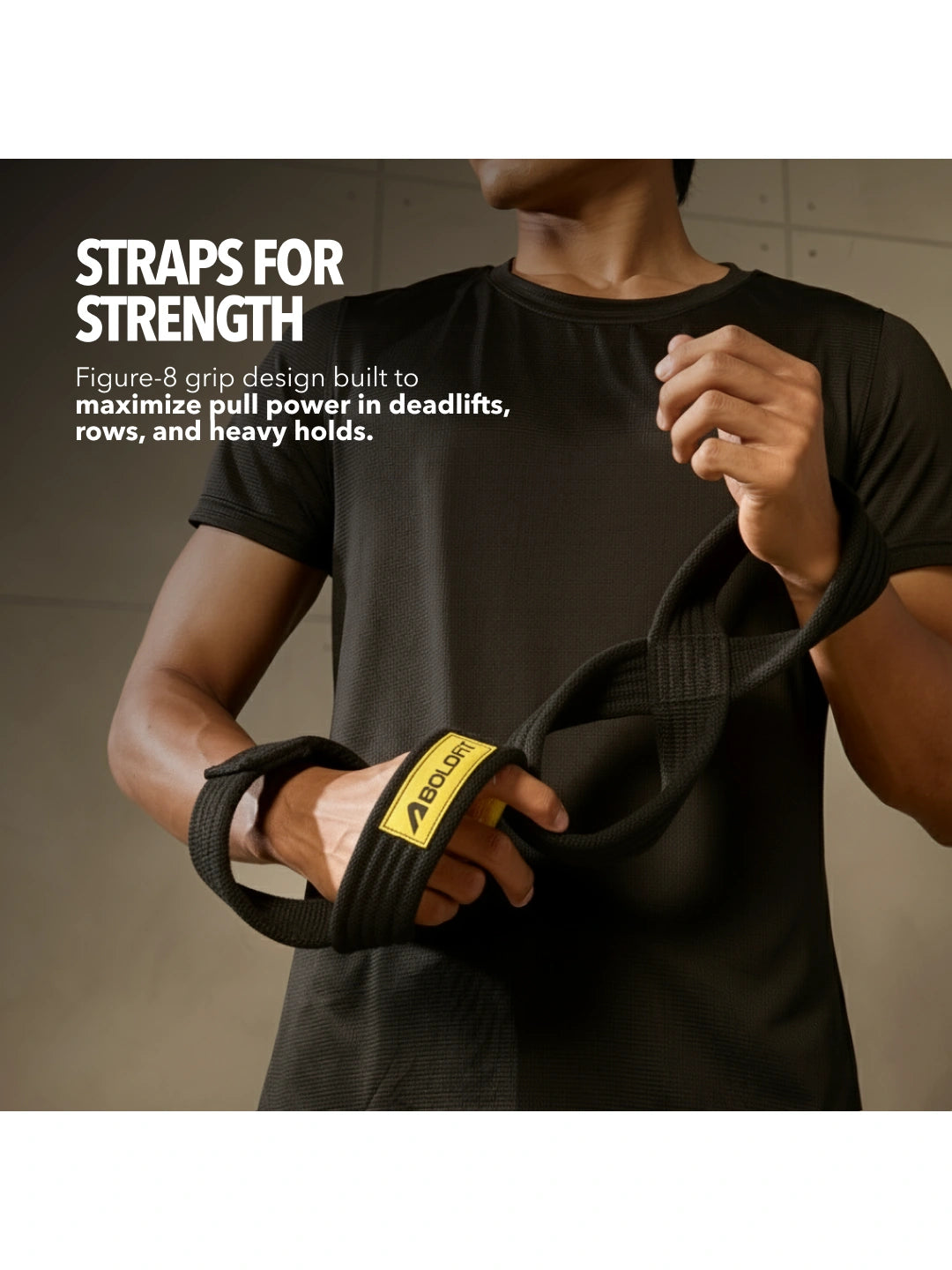 Boldfit Eight Lifting Strap - Black