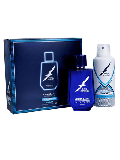 Blue Stratos Legendary Eau de Toilette with  Free Deo  (100ml)