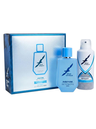 Blue Stratos Inspire Eau de Toilette with  Free Deo  (100ml)