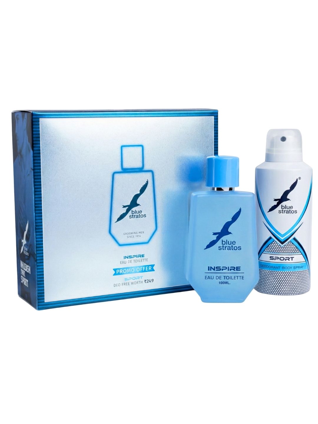 Blue Stratos Inspire Eau de Toilette with  Free Deo  (100ml)