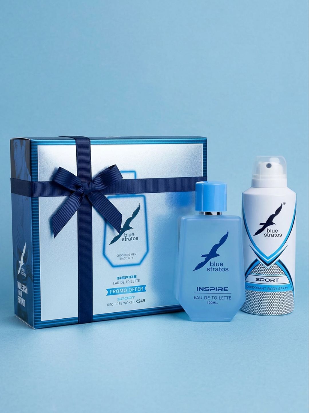 Blue Stratos Inspire Eau de Toilette with  Free Deo  (100ml)