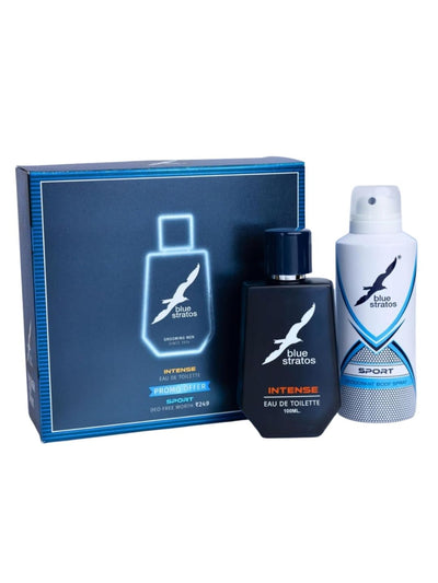 Blue Stratos Intense Eau de Toilette with  Free Deo (100ml)