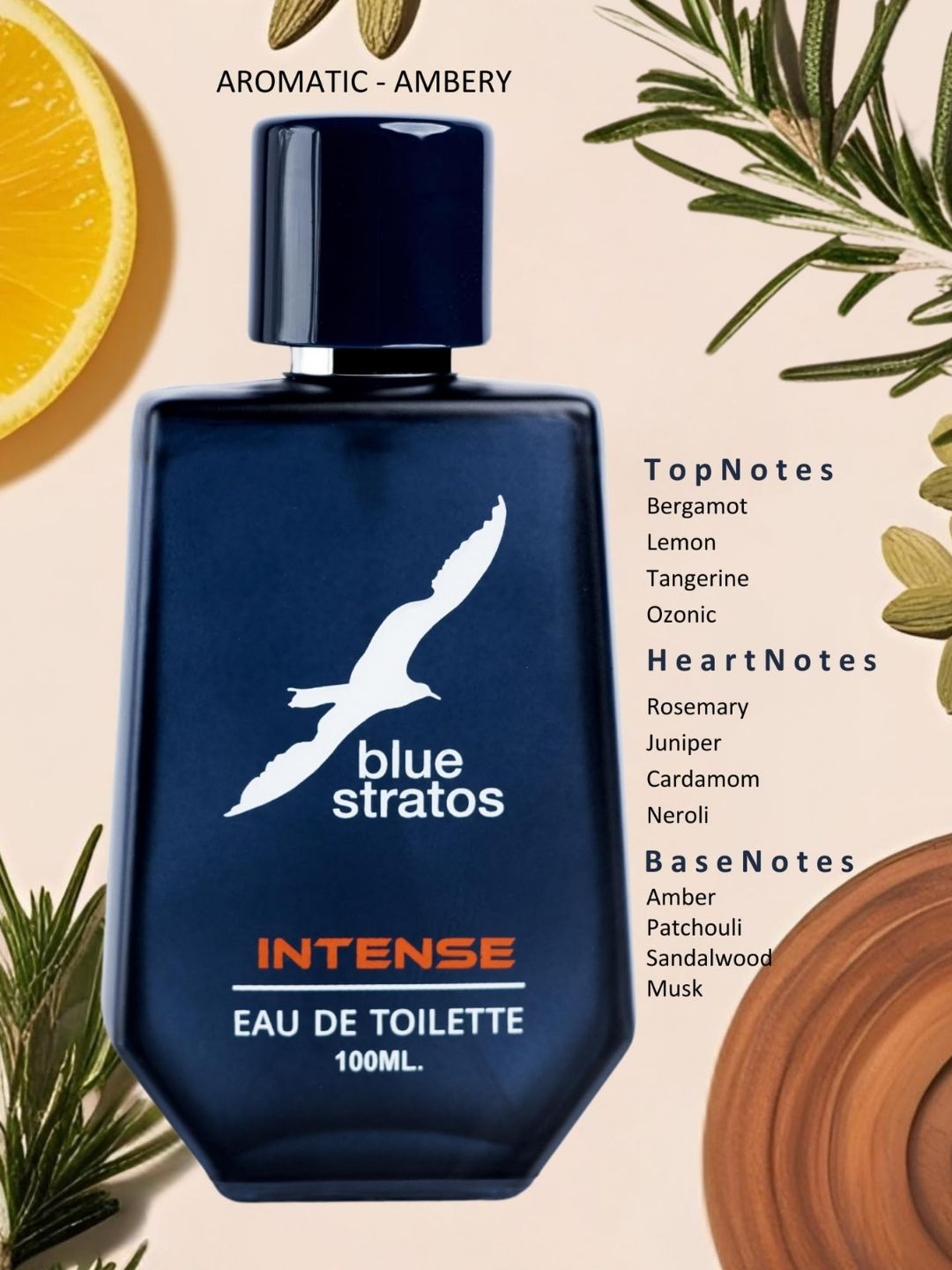 Blue Stratos Intense Eau de Toilette with  Free Deo (100ml)