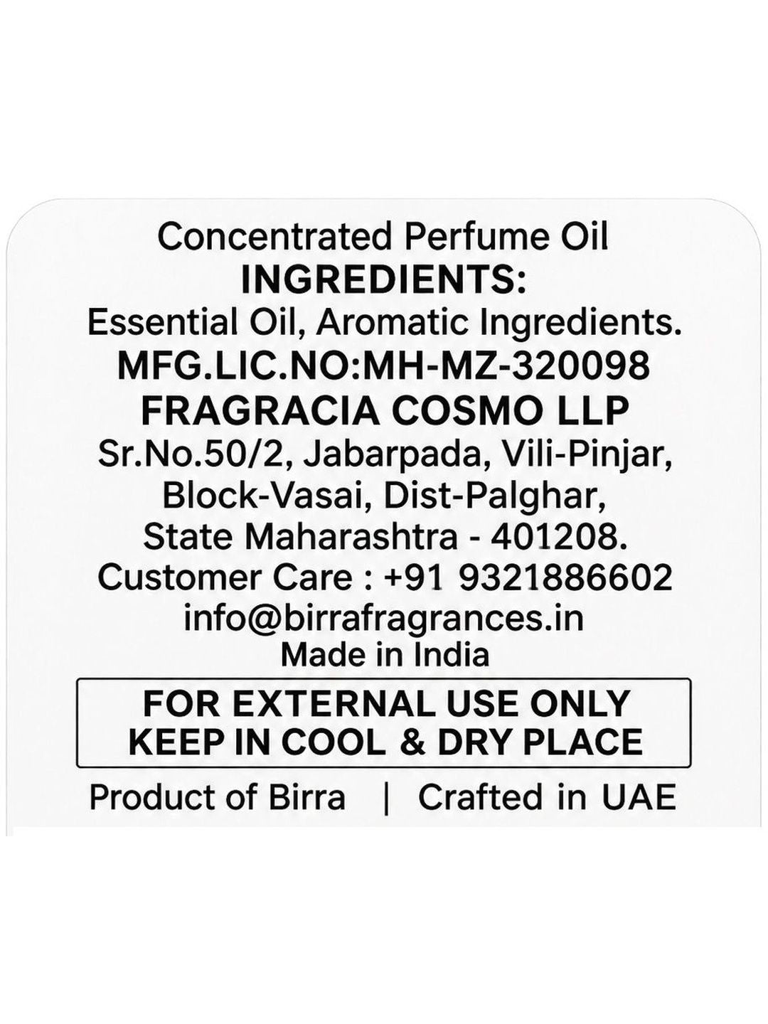 Birra Mukhalat Mbrk Long Lasting Attar (12ml)