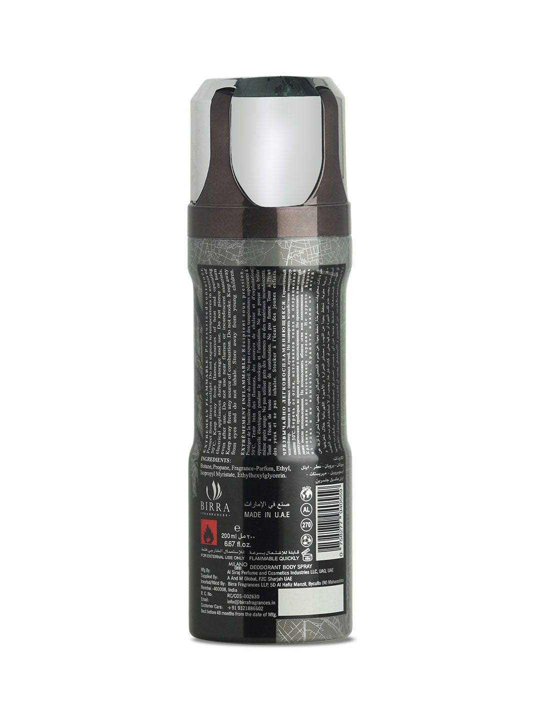 Birra Milano Max & Wild Side Deodorant Body Spray Combo (2 X 200ml)