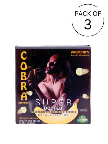 Cobra Premium-Super Dotted Banana Flavoured Condoms (Lubricated)
