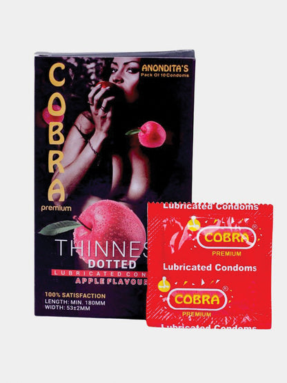 Cobra Premium-Thinness Dotted Apple Flavoured Condoms (Lubricated)