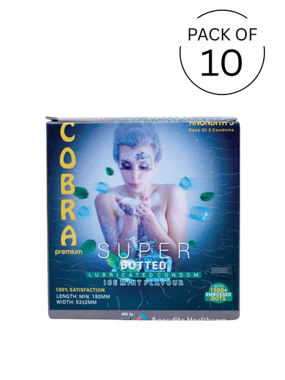 Cobra Premium-Super Dotted Ice Mint Flavoured Condoms (Lubricated)