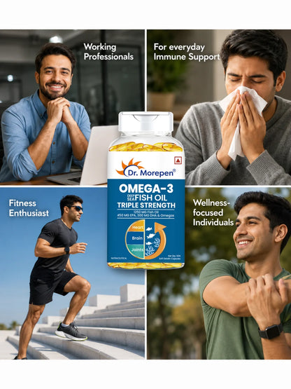 Dr. Morepen Omega 3 Fish Oil Triple Strength (60 Capsules)