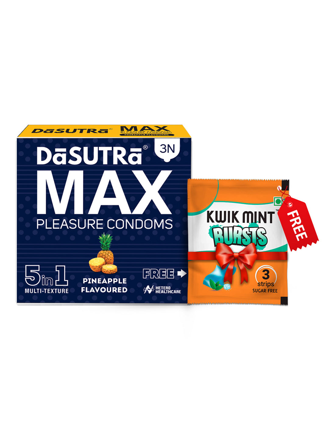 DaSutra Max Pleasure 5-in-1 Multi-Texture Vanilla Flavoured Condoms