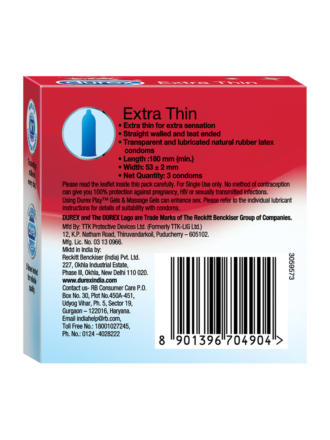 Durex Extra Thin Condoms