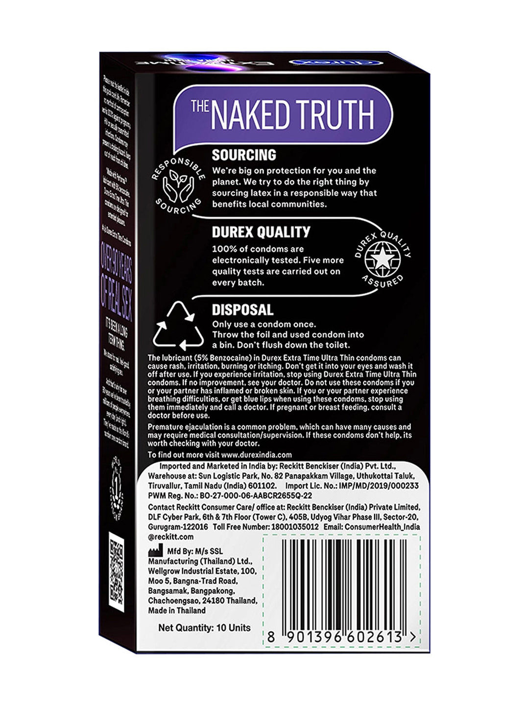 Durex Extra Time Ultra Thin Condoms (10 in each pack)
