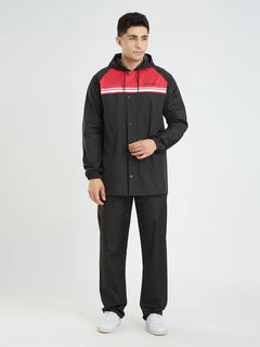 Zeel Black & Red Waterproof Rainsuit