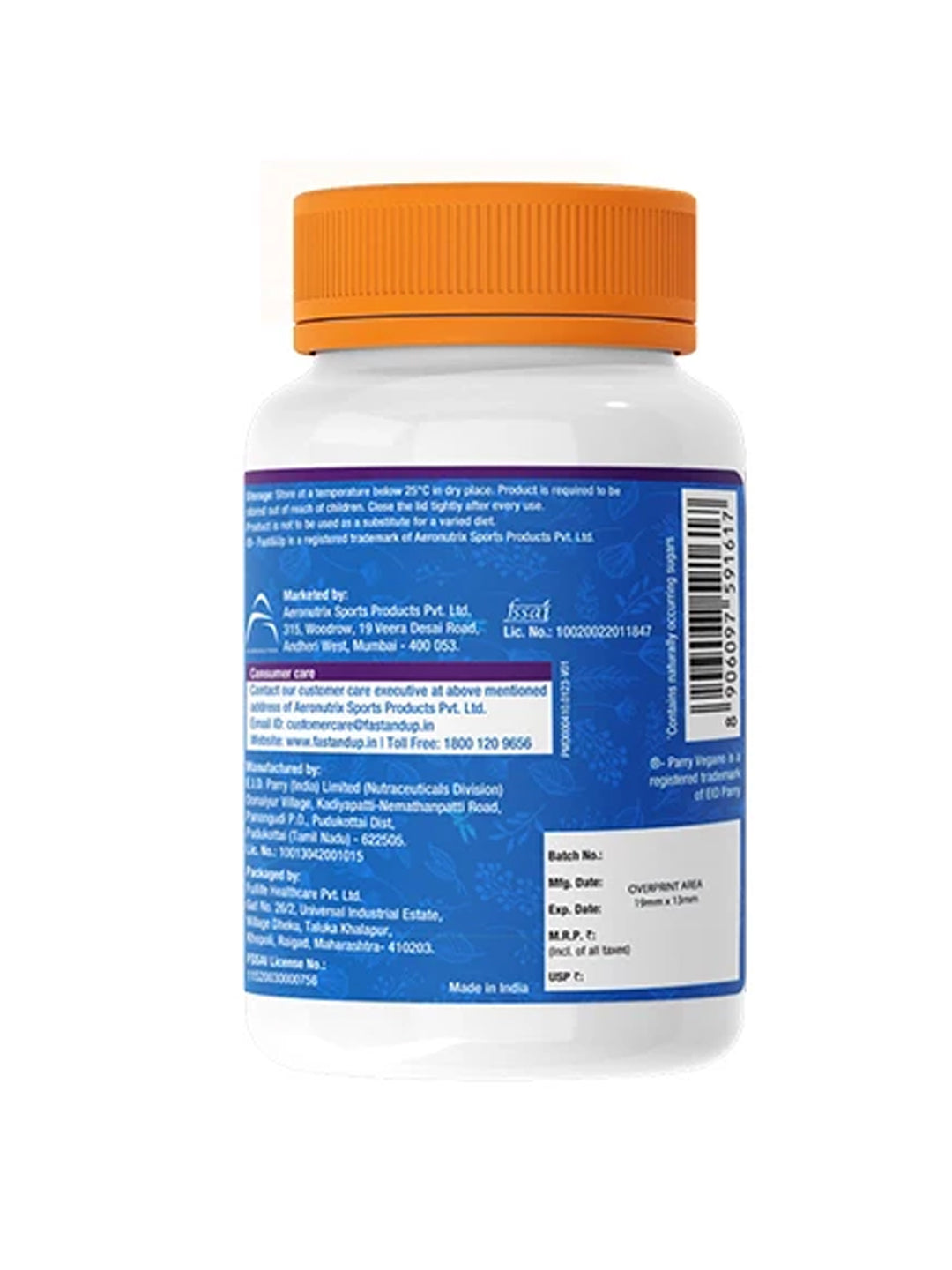 Fast&Up Plant-Based Vitamin B12 Tablets (Pack of 60 Tablets)