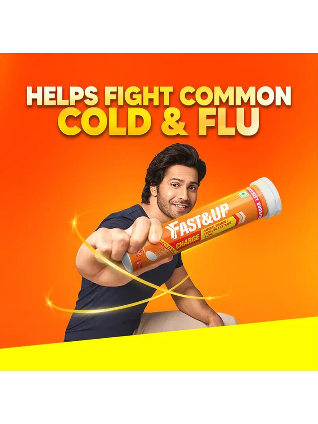 Fast&Up Natural Orange Immunity Booster Effervescent - 60 Tablets (Pack of 3)
