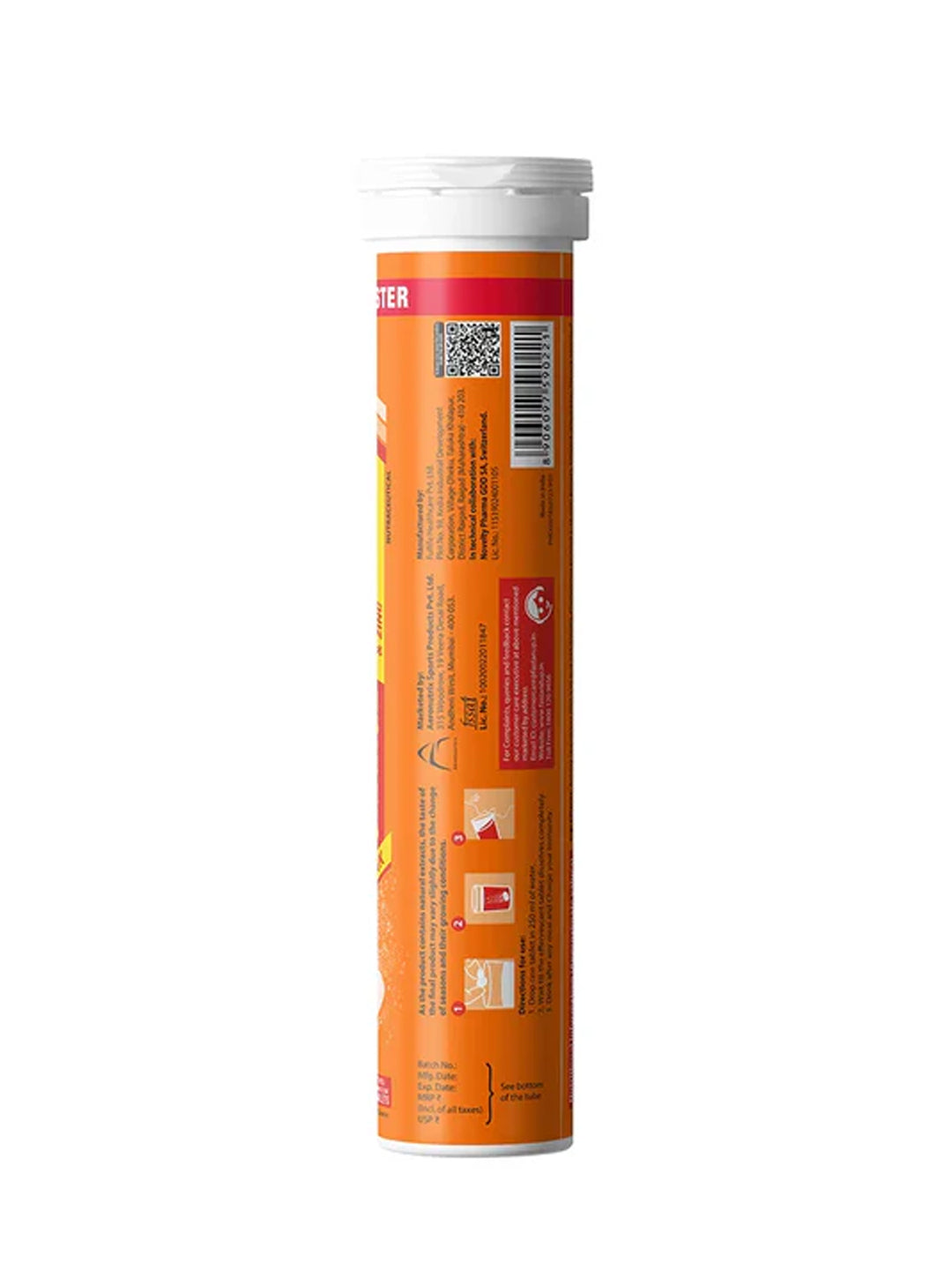 Fast&Up Natural Orange Immunity Booster Effervescent - 60 Tablets (Pack of 3)