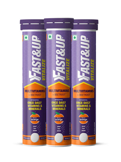Fast&Up Orange Multivitamins for All Day (Pack of 3 x 20 Tablets)