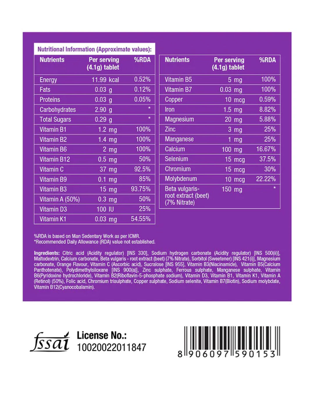 Fast&Up Orange Multivitamins for All Day (Pack of 3 x 20 Tablets)