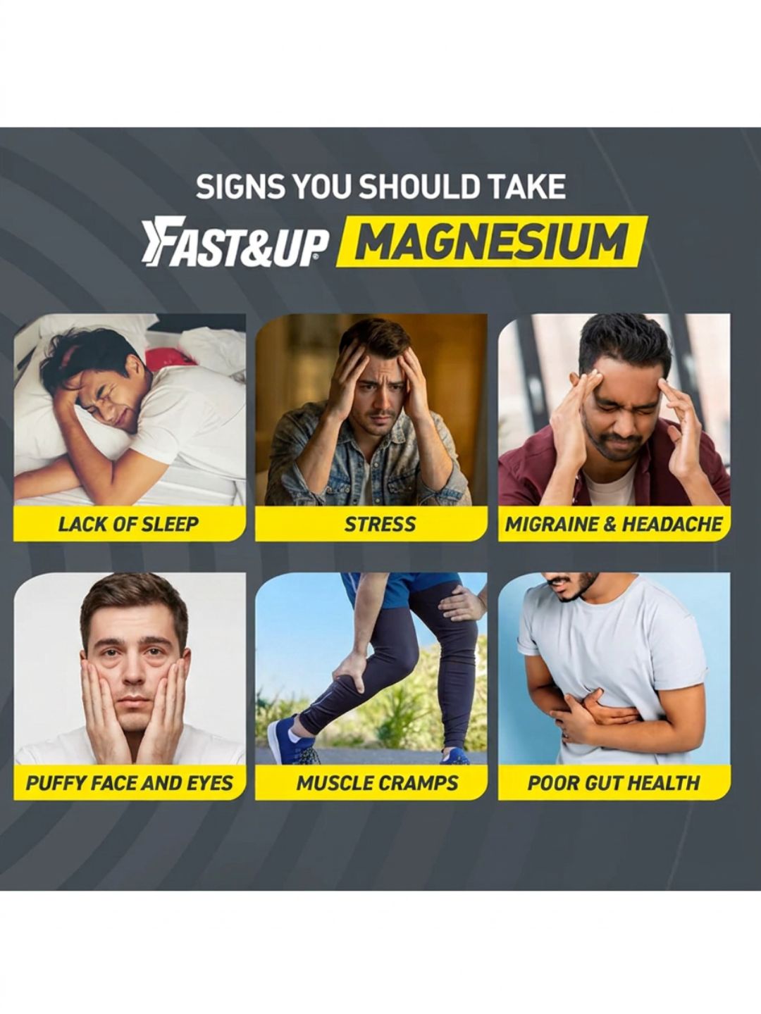 Fast&Up Magnesium + Zinc Lime & Lemon Effervescent - 60 Tablets (Pack of 3)