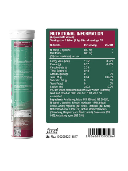 Fast&Up Mixed Berry Daily Lung Cleanser Effervescent - 60 Tablets (Pack of 3)