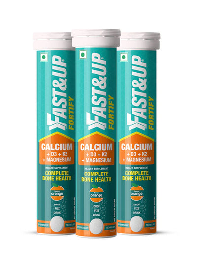 Fast & Up Orange Complete Bone Care Effervescent (Pack of 3 x 20 Tablets)