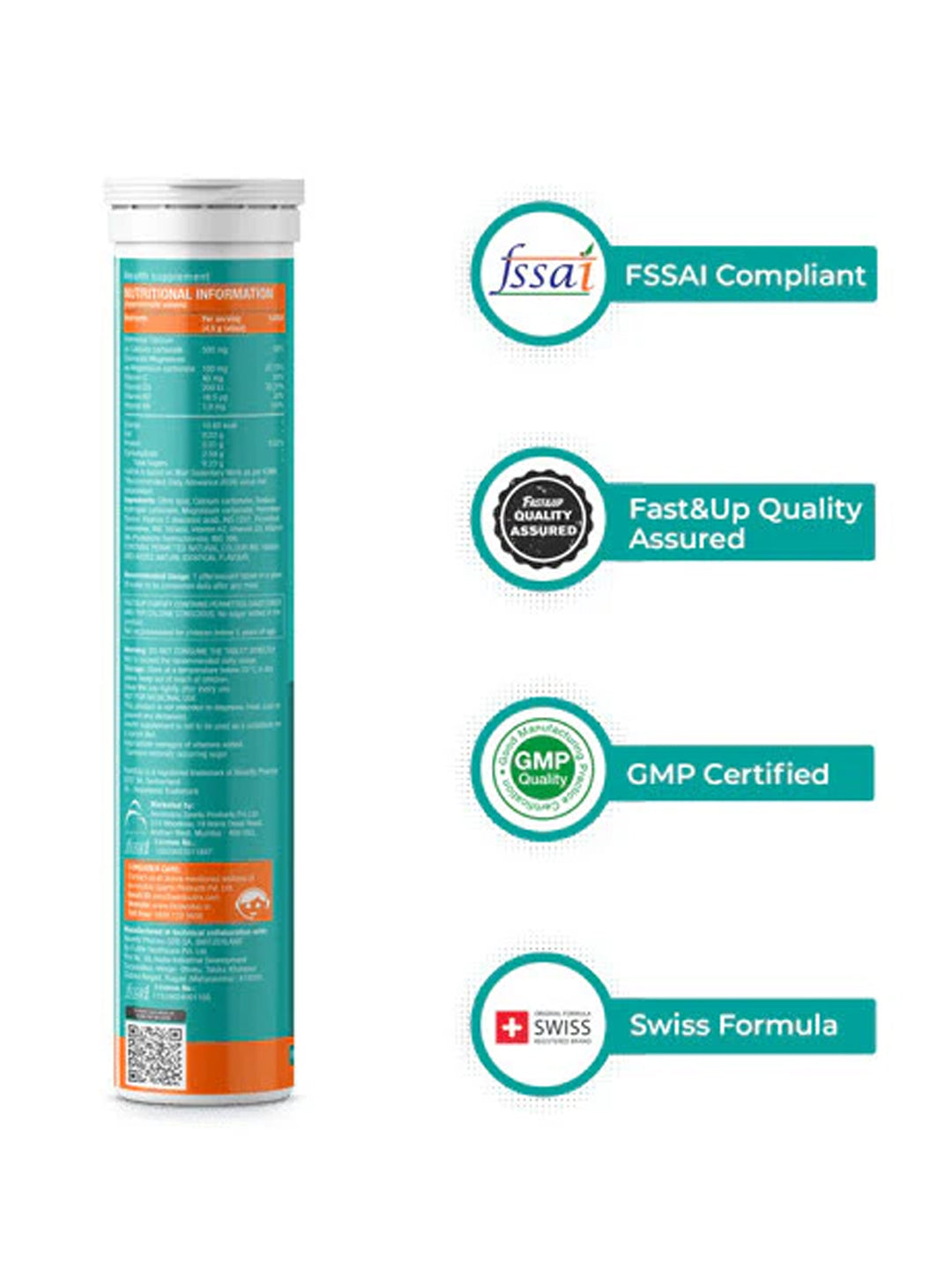 Fast & Up Orange Complete Bone Care Effervescent (Pack of 3 x 20 Tablets)