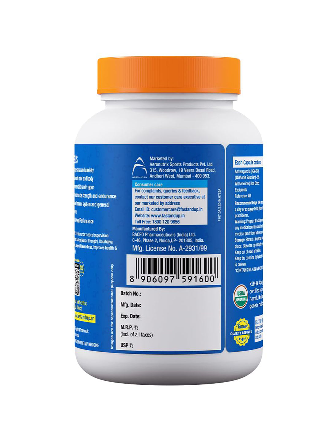 Fast&Up Ashwagandha (60 Capsules)