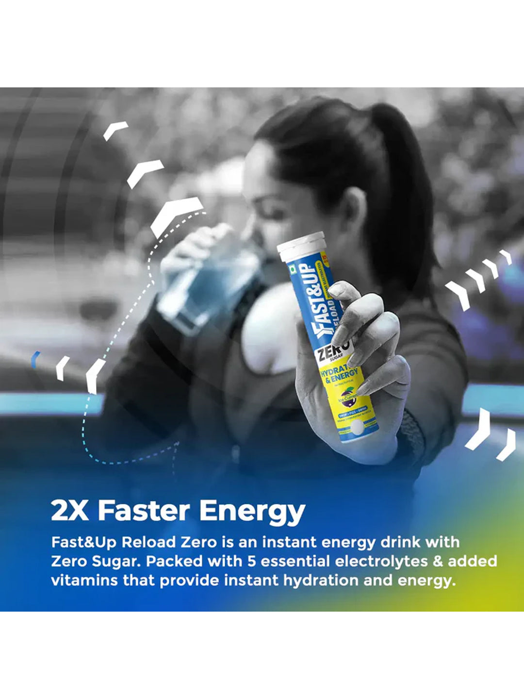 Fast&Up Ice Current Zero Sugar Effervescent Tablets (Pack of 4)