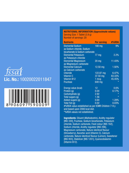 Fast&Up Berry's Reload Low Sugar Electrolyte Effervescent - 40 Tablets (Pack of 2)
