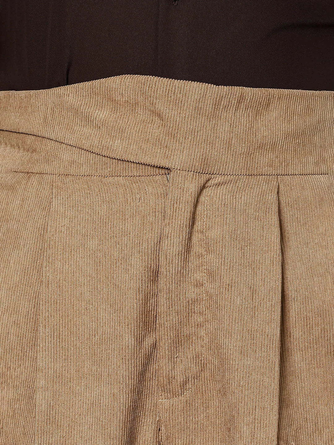 House Of Koala Beige Corduroy Gurkha Trousers with Double Pleated Front
