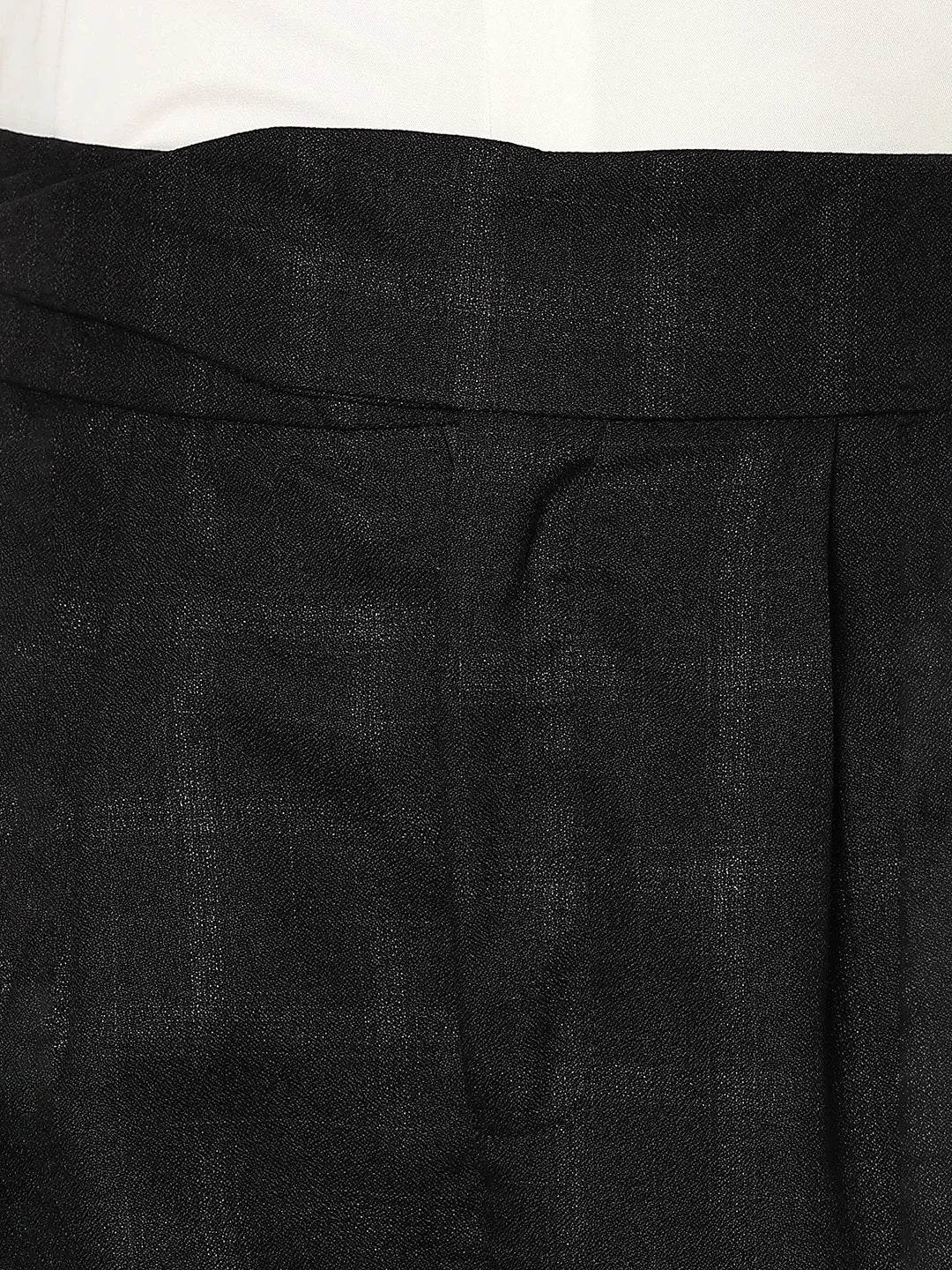 House Of Koala Black Premium Chequered Gurkha Trousers with Double Pleated Front