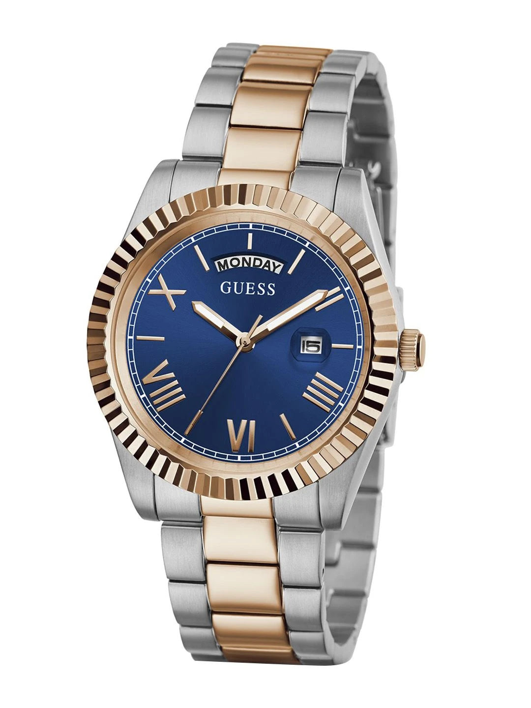 Guess Round 42mm Blue Dial Analog Watch - GW0265G12