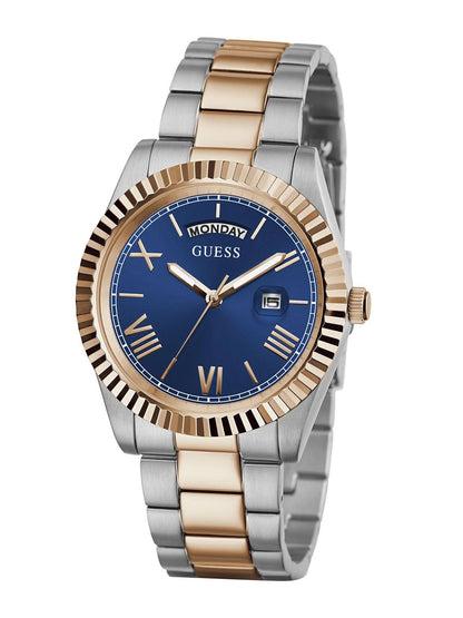 Guess Round 42mm Blue Dial Analog Watch - GW0265G12