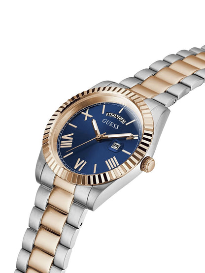 Guess Round 42mm Blue Dial Analog Watch - GW0265G12
